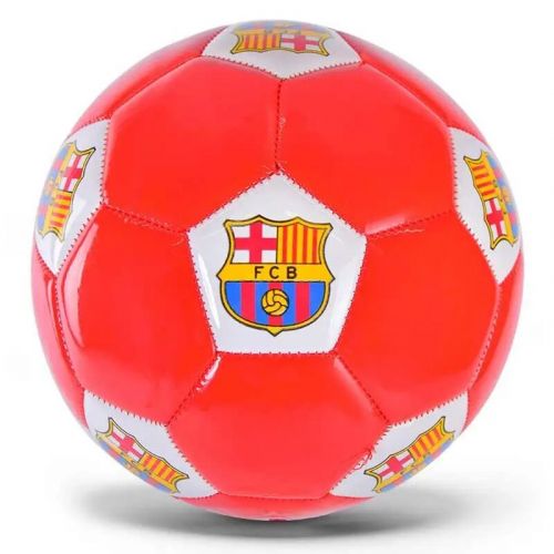 Мяч футбольный №3 "Барселона", красный фото