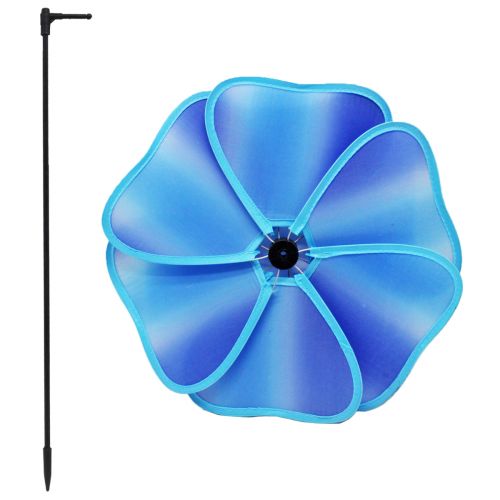 Вітрячок дитячий текстильний "Квітка", блакитний фото