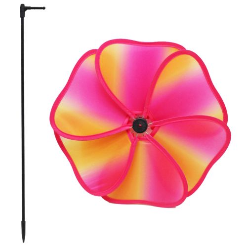 Вітрячок дитячий текстильний "Квітка", рожевий фото