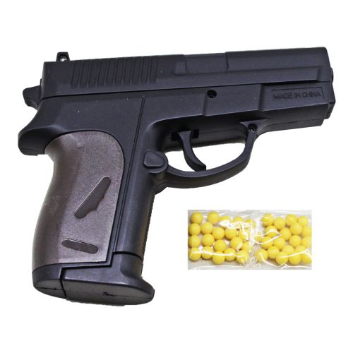 Пистолет пластиковый с пульками (черный) фото
