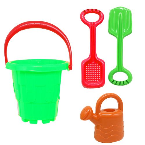 Пісочний набір пластиковий, зелений (4 елем)  мініатюра фото 1