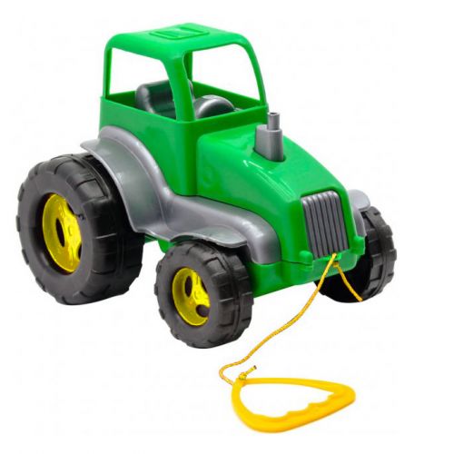 Трактор пластиковый (зеленый+серый) фото