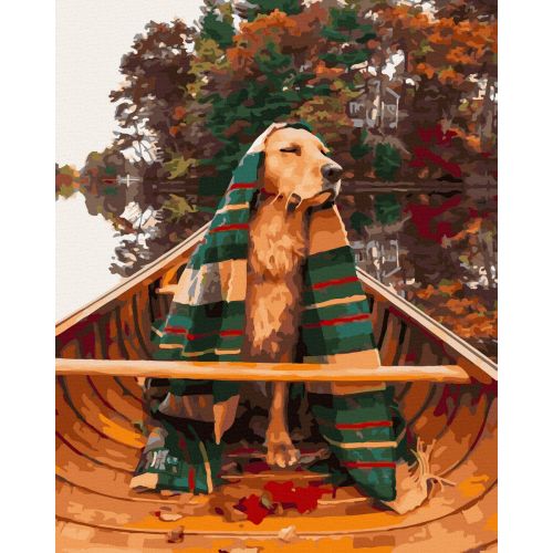Картина по номерам "Пес в лодке" ★★★ фото