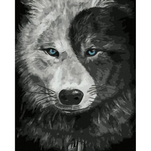 Картина по номерам "Волк инь-янь" 40х50 см фото