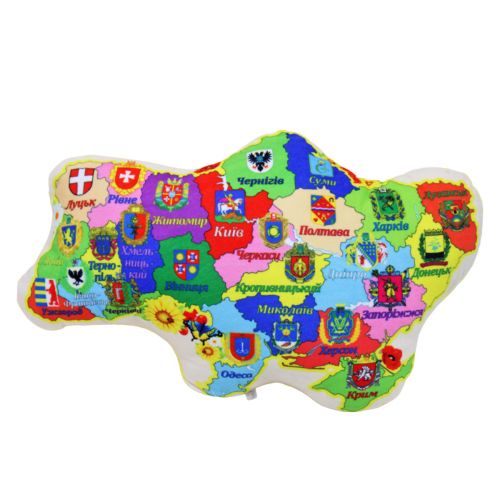 Сувенирная игрушка-подушка "Карта Украины" фото