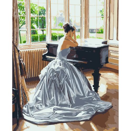 Картина за номерами "Дівчина біля роялю" ★★★★ фото