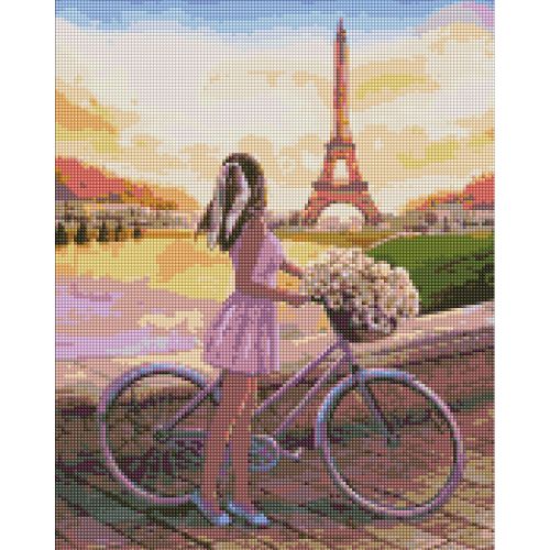 Алмазна мозаїка "Романтика у Парижі" 40х50см фото