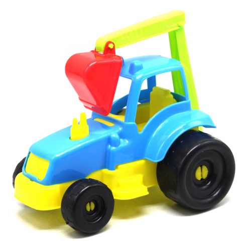 Трактор екскаватор (синій+жовтий) фото