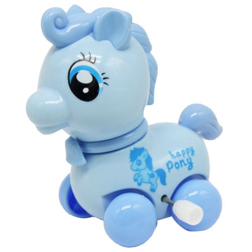 Заводная игрушка "Веселая Пони", голубая фото