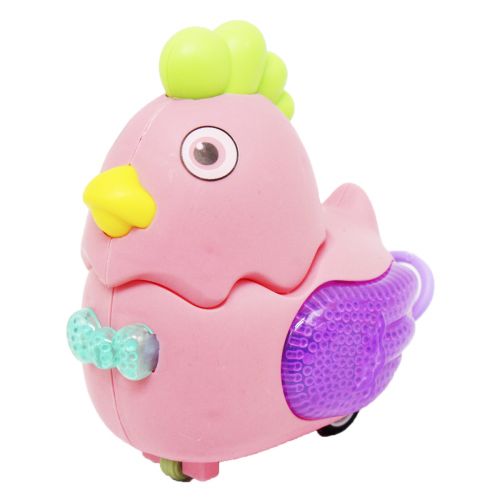 Заводная игрушка со светом "Цыпленок", розовый фото