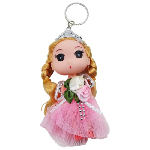 Лялька-брелок "Принцеса", рожева (11 см) фото