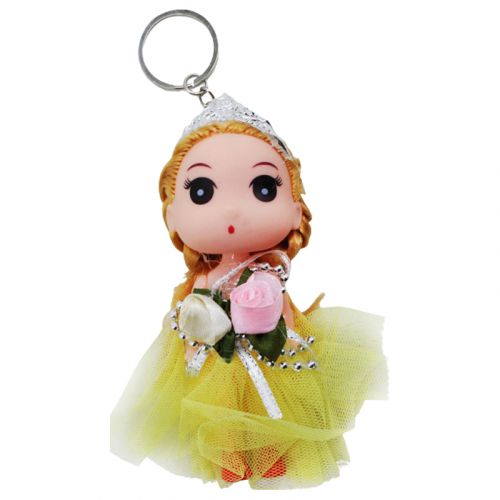 Лялька-брелок "Принцеса", жовта (11 см) фото