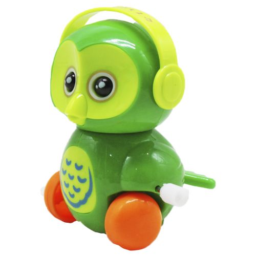 Заводна іграшка "Сова в навушниках", зелений фото