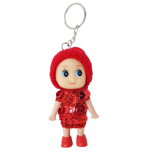 Брелок "Лялечка в шапочці", червоний фото