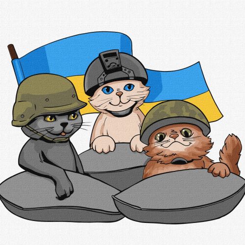 Картина за номерами "Пухнаста оборона" ★★  мініатюра фото 1