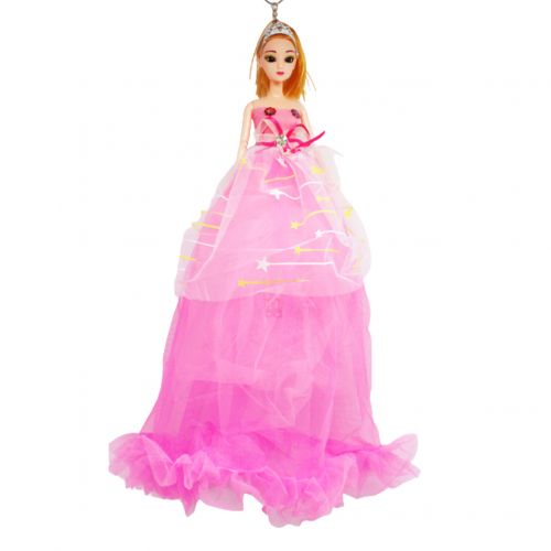 Кукла в длинном платье "Звездопад", малиновый фото