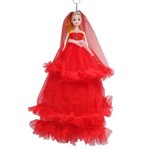 Лялька в довгій сукні "Наречена", червоний фото