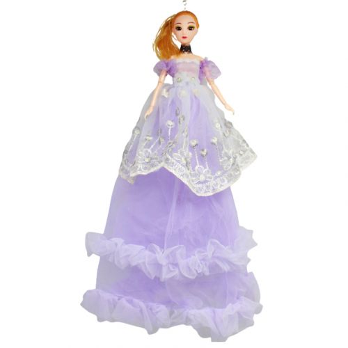 Лялька в довгій сукні з вишивкою, бузковий фото