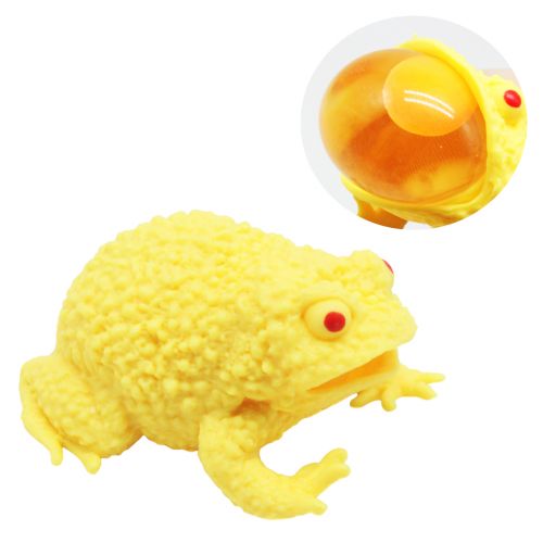 Игрушка-антистресс "Жабка с яйцом", желтая фото