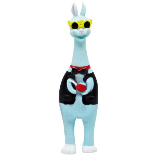 Гумова іграшка-пищалка "Кролик крикун" (блакитний) фото