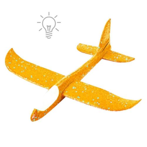 Пінопластовий планер-літачок, 48 см, зі світлом, помаранчевий фото