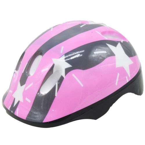 Детский защитный шлем для спорта, розовый со звездочками фото