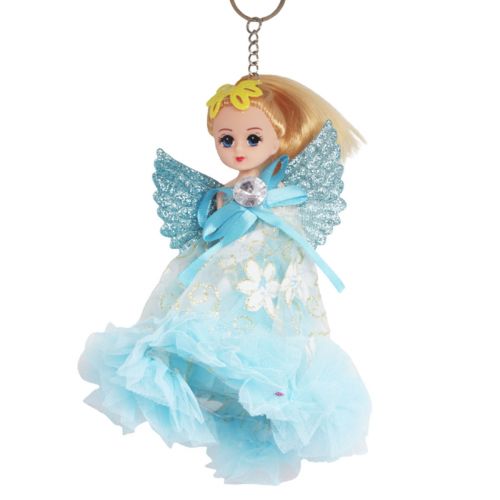 Лялька-брелок з крилами "Янгол", блакитний фото