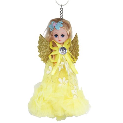 Лялька-брелок з крилами "Янгол", жовтий фото
