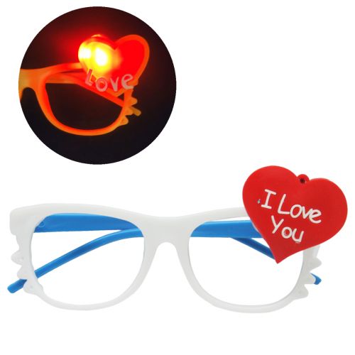 Сияющие очки без линз "Сердечко", белые фото