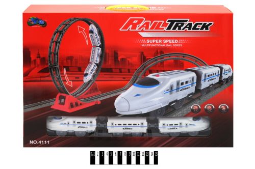 Уцінка.  Залізниця "Rail Track", 37 елементів + поїзд - не товарний вид фото
