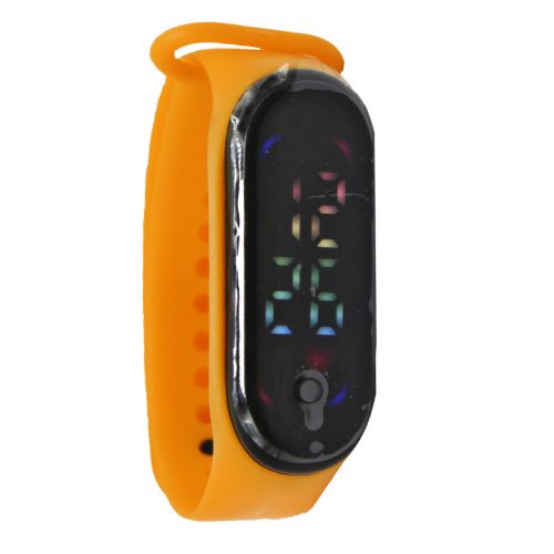 Електронний годинник з кольоровим дисплеєм, помаранчевий фото