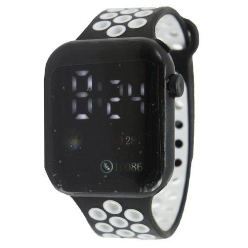 Електронний годинник з кольоровим дисплеєм, чорно-білий фото