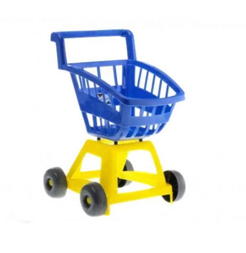 Уцінка.  Візок для покупок (синя) - трішки перекошени колеса фото