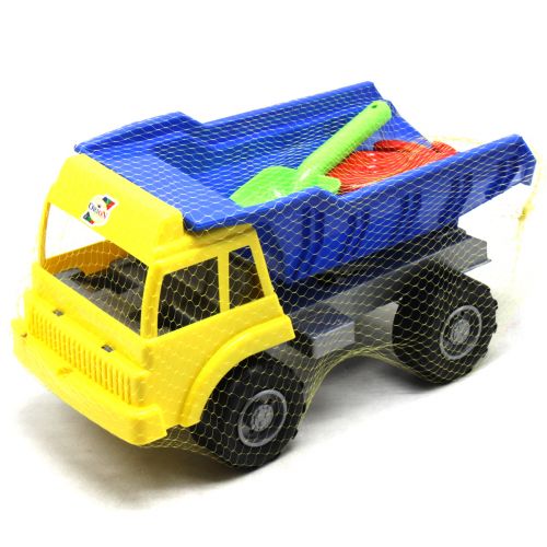 Машинка "Самоскид Піщаний" з пісочним набором (жовтий+синій) фото