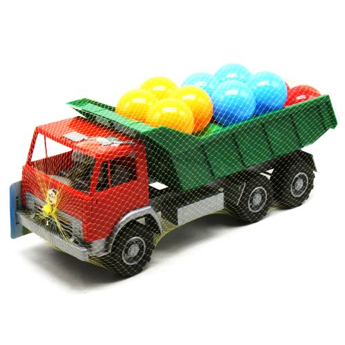 Машинка "Самоскид" з кульками (червона + зелена) фото