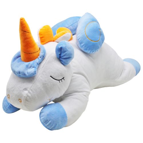 Мʼяка іграшка "Чарівний єдиноріг", білий+блакитний фото
