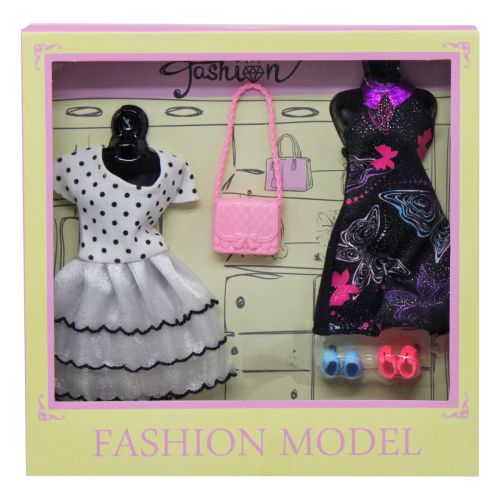 Ляльковий набір 2 сукні, сумочка, взуття Вид 1 фото