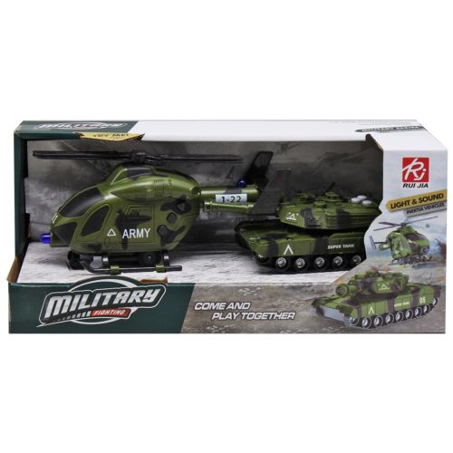 Ігровий набір "Гелікоптер + танк" (зелений) фото