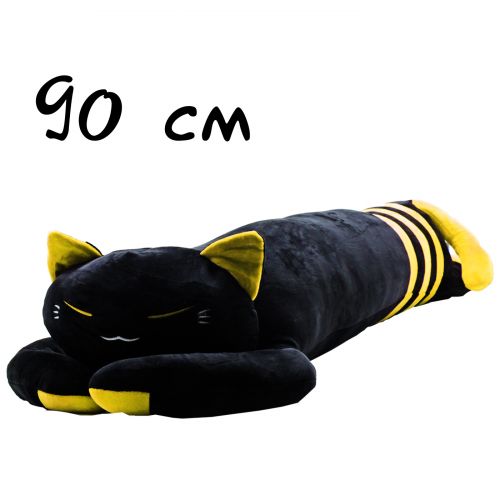 Подушка-обіймашка "Кіт Батон", 90 см, з жовтим фото