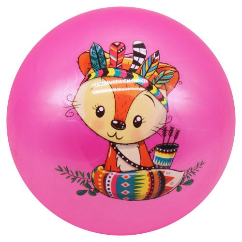 Мяч резиновый "Животные", розовый, 23 см фото