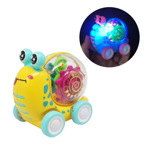 Іграшка "Равлик" інерційний, зі світлом (жовтий) фото