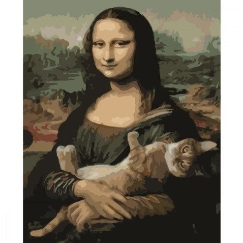 Картина за номерами "Мона Ліза та кіт" ★★★ фото
