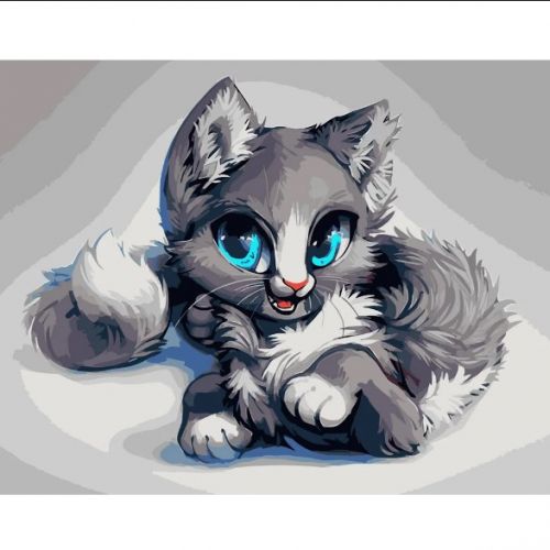 Картина за номерами "Аніме-кошеня" ★★★  мініатюра фото 1