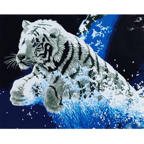 Картина за номерами "Білий тигр" ★★★ фото