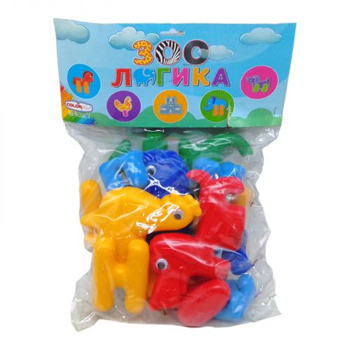Уцінка.  Дитячий набір іграшок: заєць, кінь, курка, пес, слон та їх елементи - Пошкоджена упаковка фото