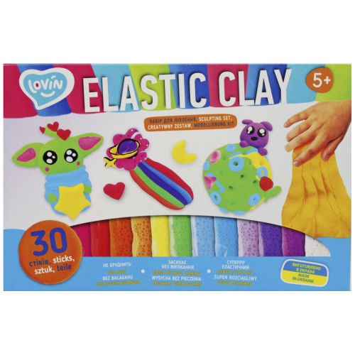 Elastic Clay 30 sticks TM Lovin Набір для ліплення з повітряним пластиліном фото