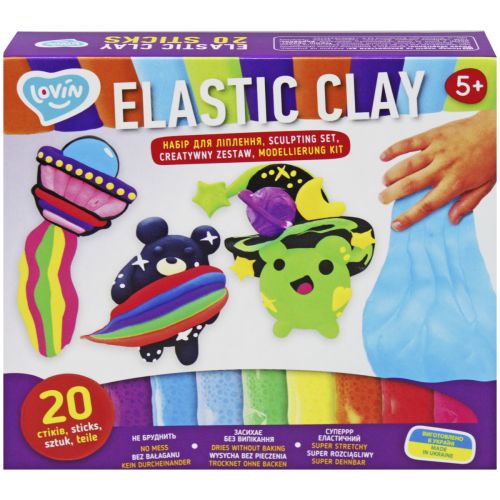 Elastic Clay 20 sticks TM Lovin Набір для ліплення з повітряним пластиліном фото