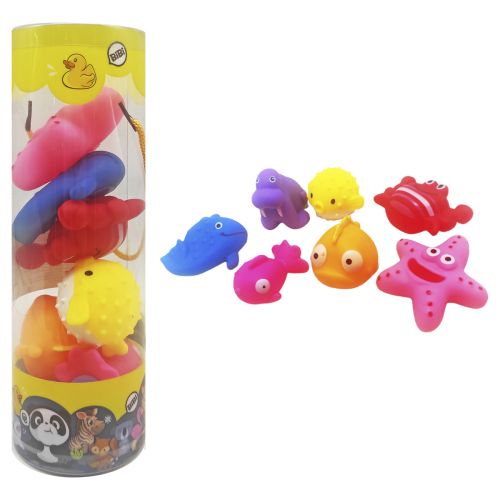 Іграшки для ванної "Морські мешканці", 7 штук, в тубі фото