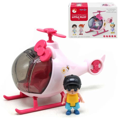 Вертоліт з лялькою "Little Pilot" (рожевий) фото