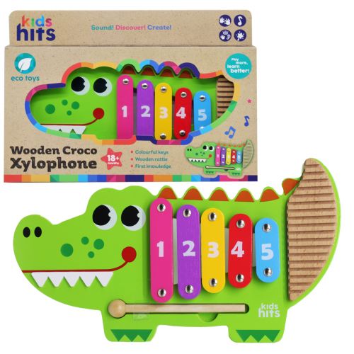 Деревянный ксилофон "Крокодил" (35 см) фото